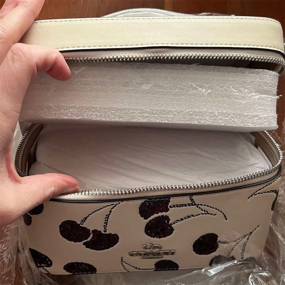 COACH Cosmetic & Make up Case w Cherry Print CDC13 AUTHENTIC New Coach Packaged - Picture 10 of 11